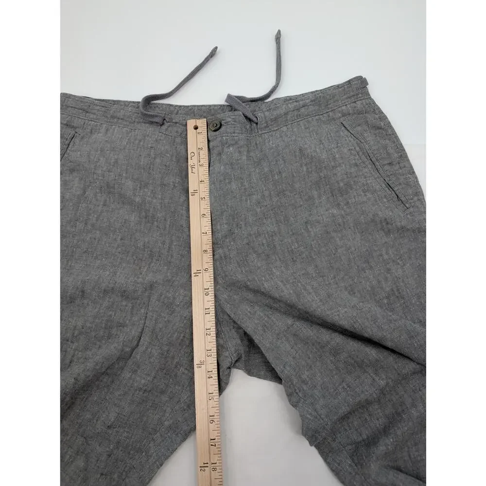 Tasso Elba Island Linen Blend Wide Leg Men's 38 Pant Drawstring Beachy Vacation